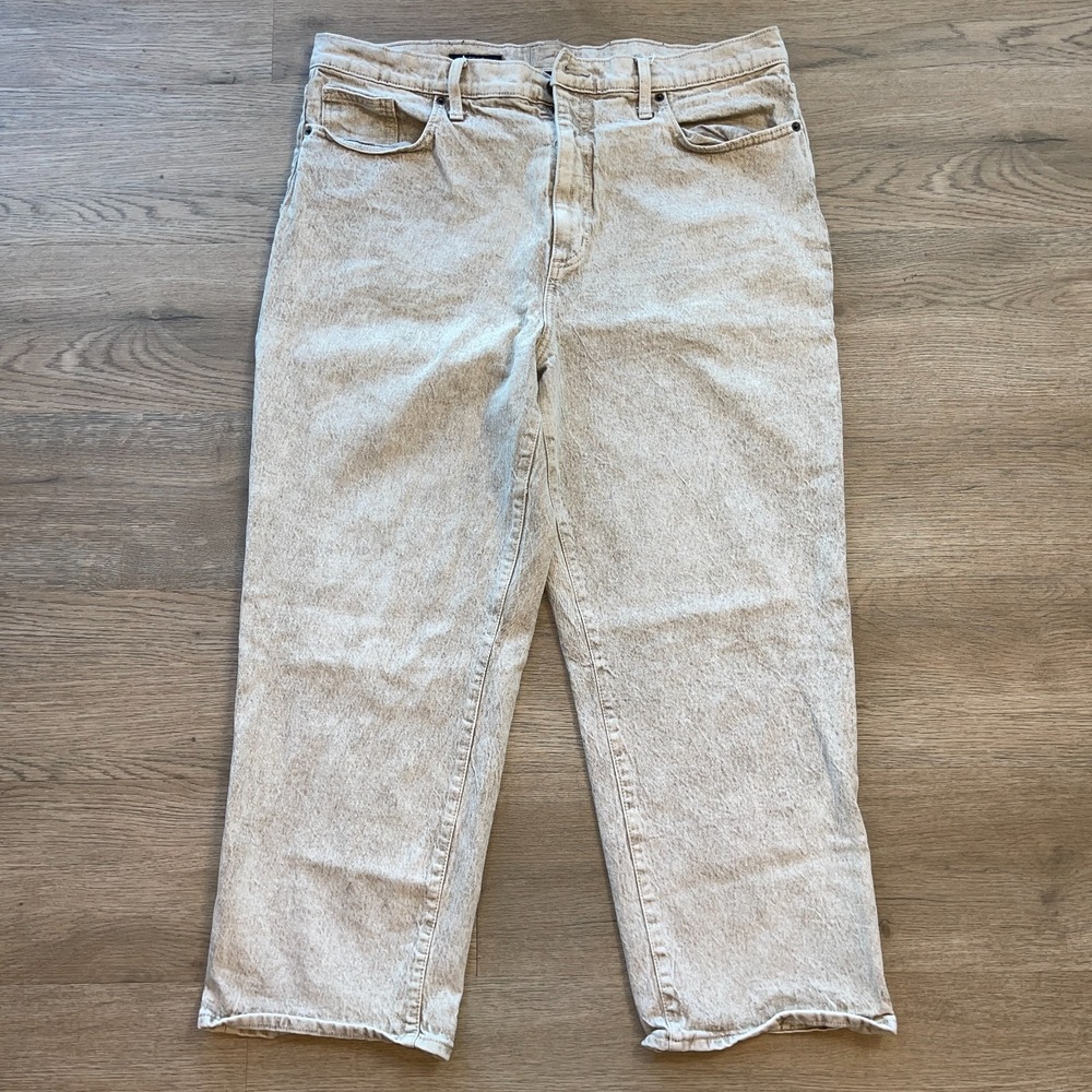 Universal Thread Womens Jeans 18/34R Vintage Straight High Rise Acid Wash Beige